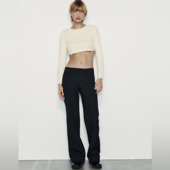 Zara NWT Women’s Rhinestone Soft Crop Top - Picture 2 of 7